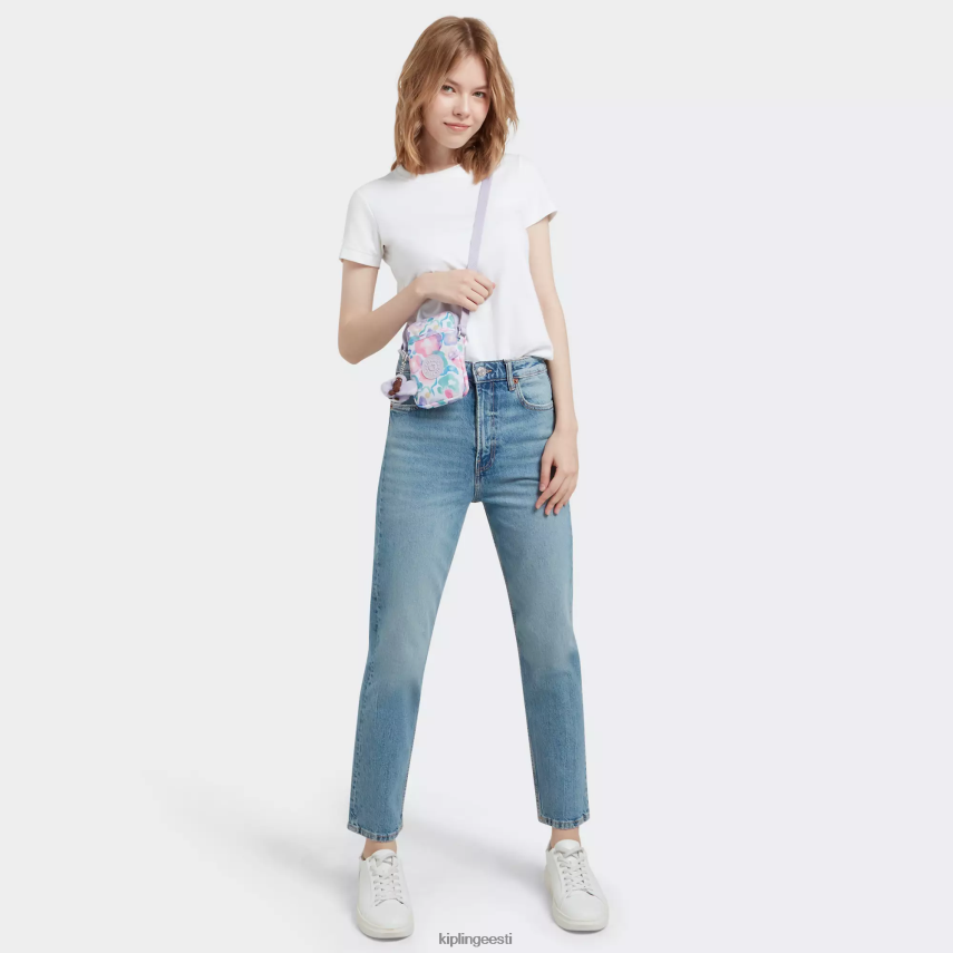 kokku prinditud crossbody telefonikott Kipling aqua lilled naised 4NF06J57 crossbody kotid