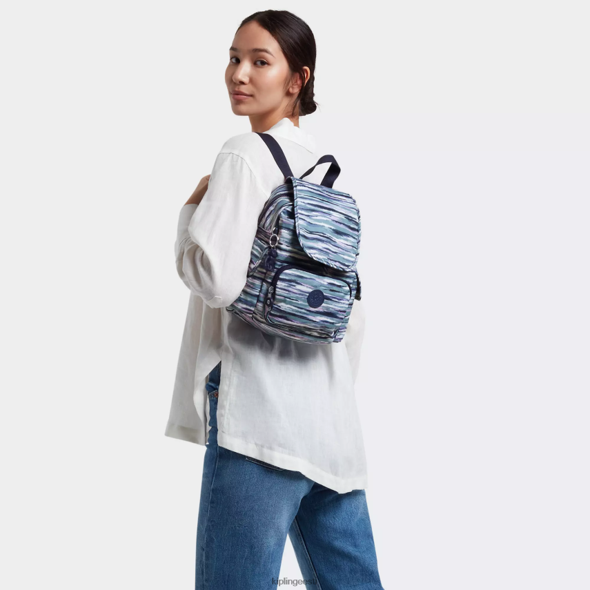 linnapakk mini trükitud seljakott Kipling pintsli triibud naised 4NF06J497 minikotid