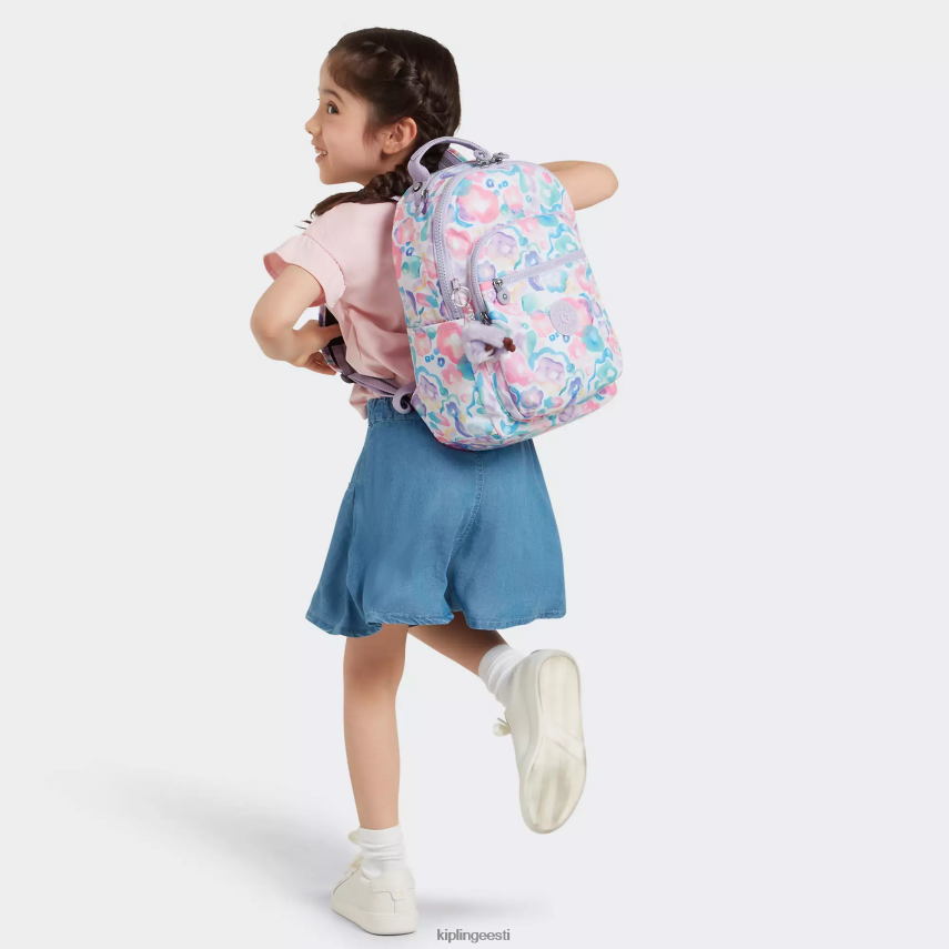 Seouli väikese trükiga tahvelarvuti seljakott Kipling aqua lilled naised 4NF06J349 mood seljakotid